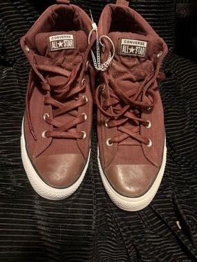 Converse Burgundy High Top Sneakers